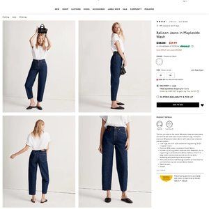 Madewell Balloon Jeans in Mapleside Wash 27